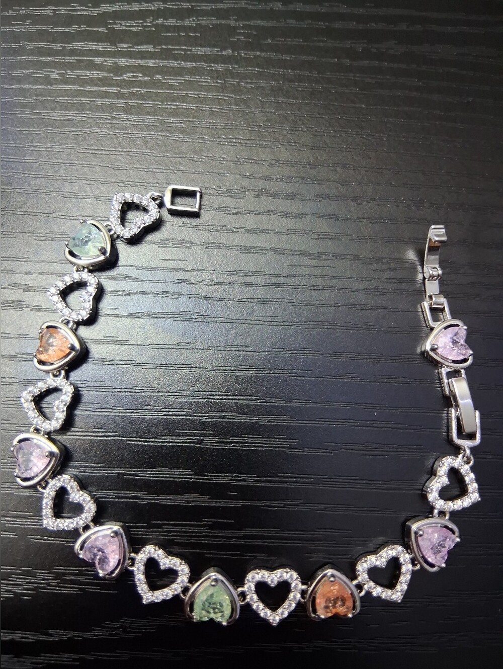 Multi-Color Heart Tennis Bracelet - Women Jewelry